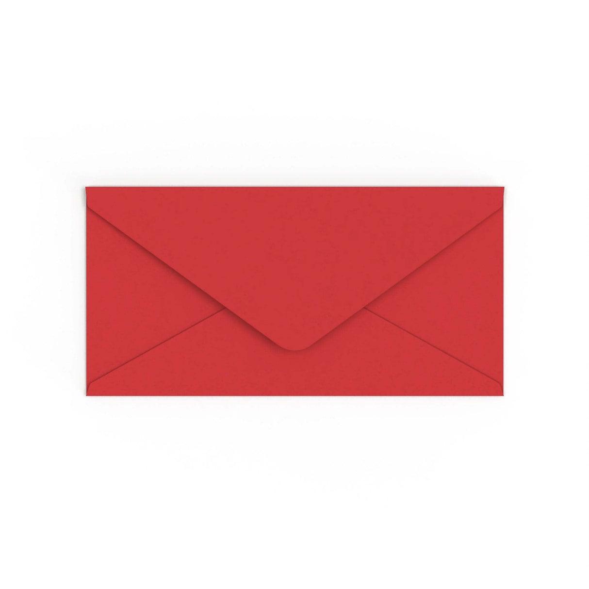 DL Cherry Red British Made Gummed V-Flap Envelope (110 x 220mm)