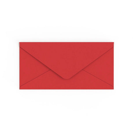 DL Cherry Red British Made Gummed V-Flap Envelope (110 x 220mm)
