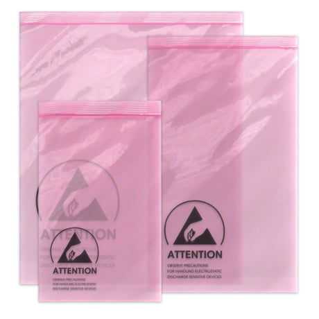 Pink Anti-Static ESD Grip Seal Bags